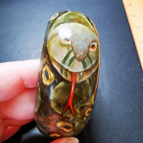 Hand-painted Wooden Snake Bangle Bracelet - Picture 11 of 14